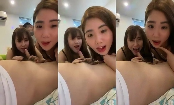Hai cô em gái xinh đẹp tươi cười, phục vụ cuồng nhiệt cho các anh khách quen.